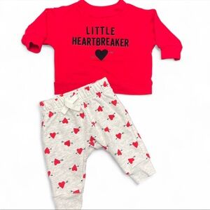 Carter’s Red 'Little Heartbreaker' Baby Outfit Size 0-3 Months